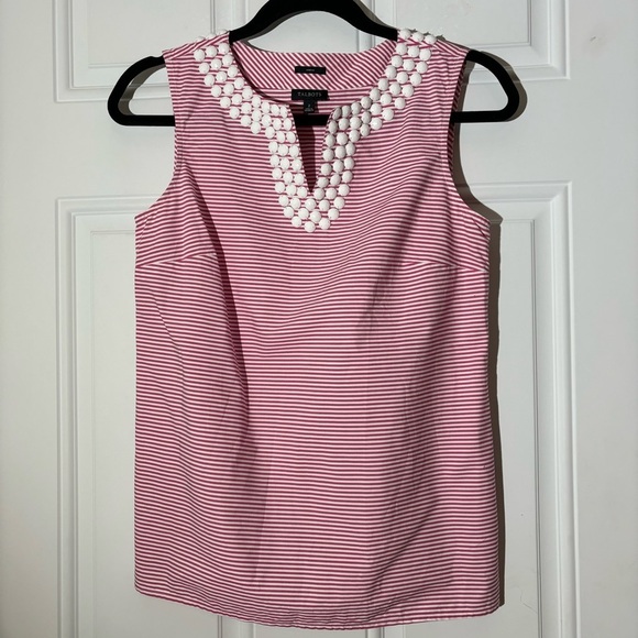Talbots Tops - ❤️2/$15 or 3/$21❤️ Talbots Striped Sleeveless Top w/Beading, Size 2